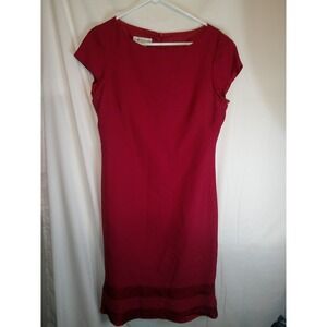 Evan Picone Sheath Dress Cap Sleeve Knee Length Career Party‎ Red Size 10